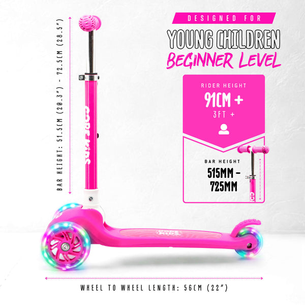 CORE Kids Foldy 3 Wheel Scooter - Pink