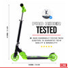 CORE Kids Foldy Junior Kick Scooter – Black/Green (LED Wheel)
