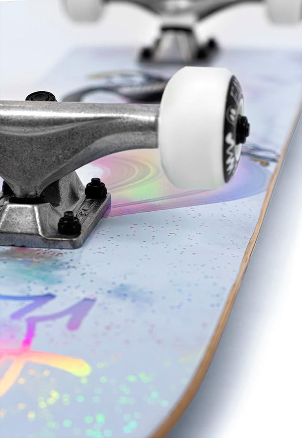Enuff Skully Hologram White Mini Complete Skateboard - 7.25" x 29.5"