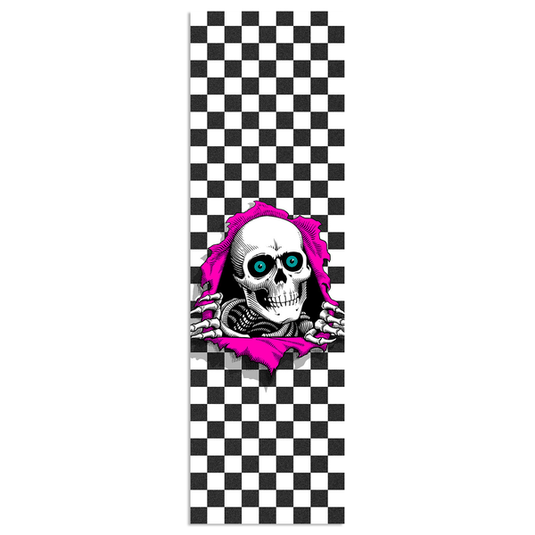 Powell Ripper Charcoal Checker 9" Griptape White