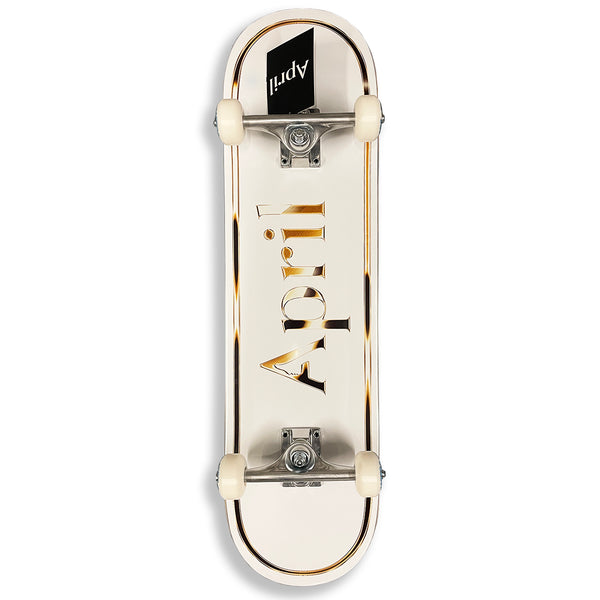 April Skateboards OG Logo Complete Gold/White 8" by April