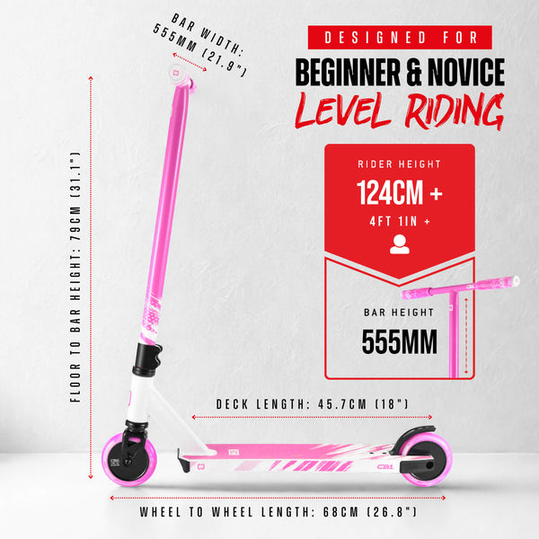CORE CB1 Beginner Scooter - White/Pink