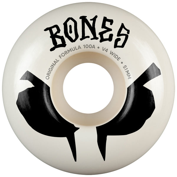 BONES Wheels - OG Formula - 51mm - 100A - V4 Wide - White (Spring '26) by Bones Wheels