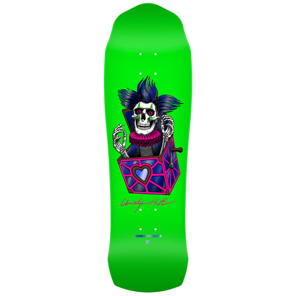 Powell-Peralta Chris Hiett 7 Ply 'Skull' 9.5" Neon Green / Blue Foil