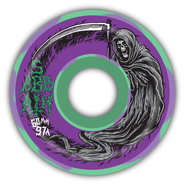 Sabbath Wheels | Death Wizard | 60mm | 97A | Green/Purple (Conical)