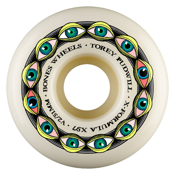 BONES Wheels Torey Pudwill 'Frying Eyes' 51mm V2 (Locks) X-Formula 97A by Bones Wheels