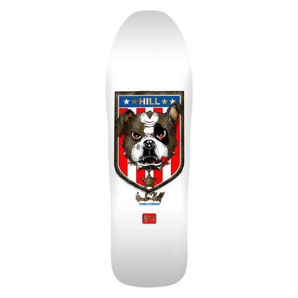 Powell Peralta Frankie Hill - Bull Dog '13' - White/Gold Foil 10" (Shape 167) by Powell Peralta