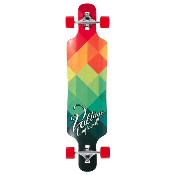 Voltage DT Red/Green Longboard - 39"
