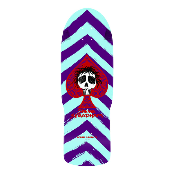 Powell Peralta Steadham Skull & Spade Skateboard Deck Purp/Aqua Reissue - 10" x 30.125" by Powell Peralta
