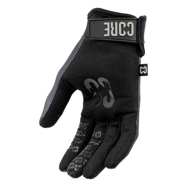 CORE Pro-Fit Velcro BMX Bike Gloves - Reflective Black