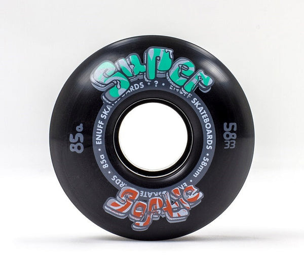 Enuff Super Softie Black Skateboard Wheels - 58mm 85a