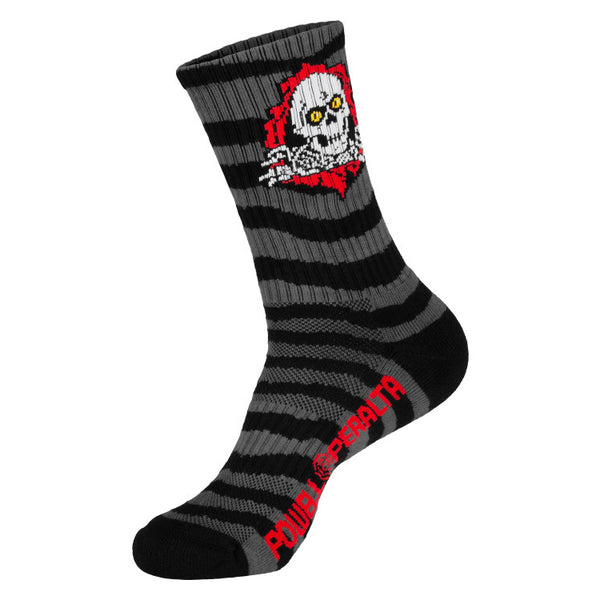 Powell Peralta Ripper Cotton Socks Stripes Charcoal/Black