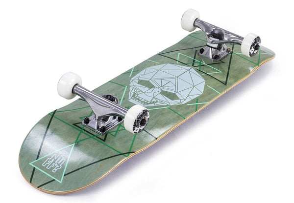 Enuff Geo Skull Green Complete Skateboard - 8" x 32"