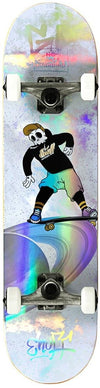 Enuff Skully Hologram White Mini Complete Skateboard - 7.25" x 29.5"