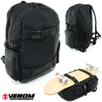Venom Skateboards PRO Backpack with Skate Carrier - Black