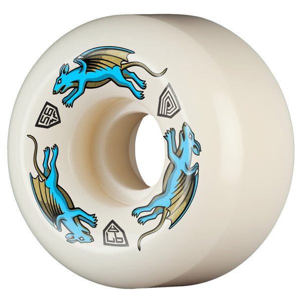Powell-Peralta Dragon Formula - Nano Rat - 56mm x 36mm - 97A - AV6 - Off White / Blue by Powell Peralta