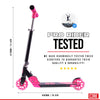 CORE Kids Foldy Junior Kick Scooter - Black/Pink (LED Wheel)
