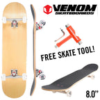 Venom Core Complete Built Skateboard - Natural/Raw - 8.0