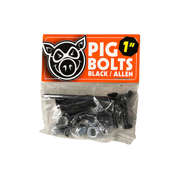 Pig Wheels 1 inch Allen Key Bolts Black