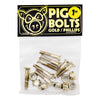 Pig Wheels Anodised Gold 1" Phillips Bolts