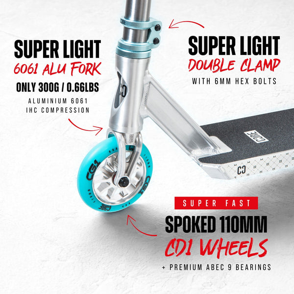 CORE CG1 Complete Stunt Scooter - Raw/Teal