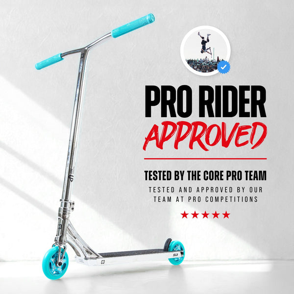CORE SL3 Complete Stunt Scooter - Chrome/Teal