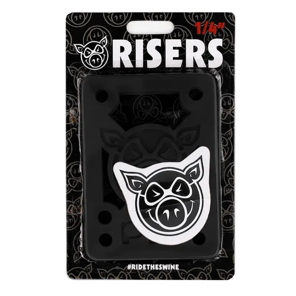 Pig Wheels 1/4 inch Hard Risers Black