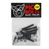 Pig Wheels Black 1.25" Phillips Bolts