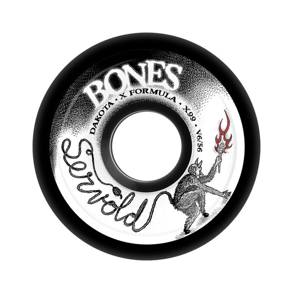 BONES Wheels X-Formula Servold 'Eternal Search' 56mm V6 Widecut 99A (Black) by Bones Wheels