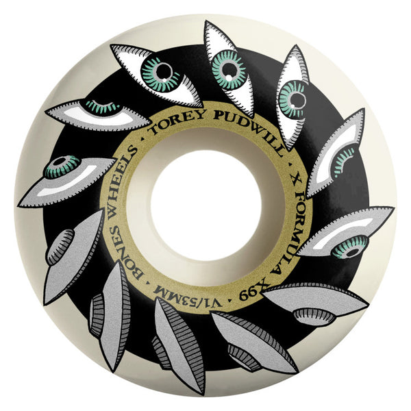 BONES Wheels X-Formula Pudwill 'Eyeing Saucer' 53mm V1 Standard 99A by Bones Wheels