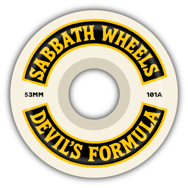 Sabbath Wheels | Rocker | 53mm OG Slim | Devil's Formula Wheel | 101a | Black/Yellow by Sabbath Wheels
