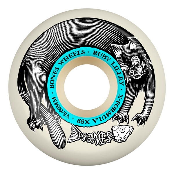 BONES Wheels X-Formula Wheels Ruby Lilley 'Cat' 60mm V5 Sidecuts 99a by Bones Wheels