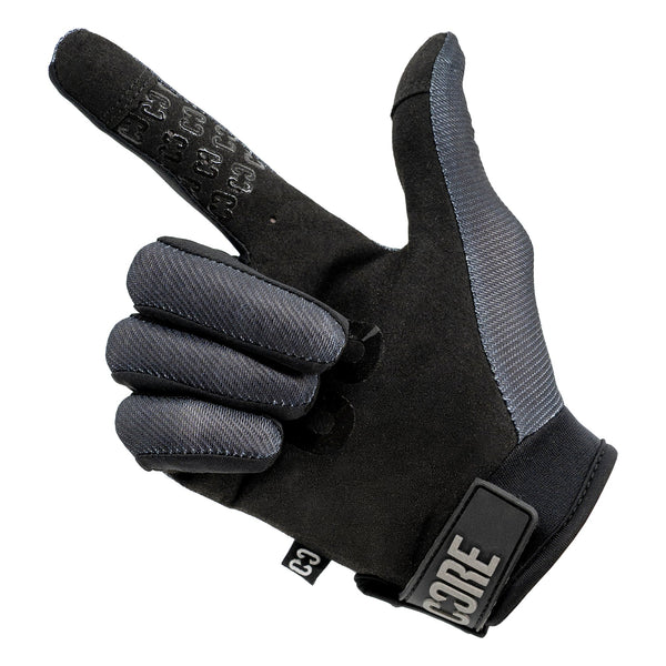 CORE Pro-Fit Velcro BMX Bike Gloves - Reflective Black