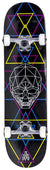 Enuff Geo Skull CMYK Black Complete Skateboard - 8" x 32"