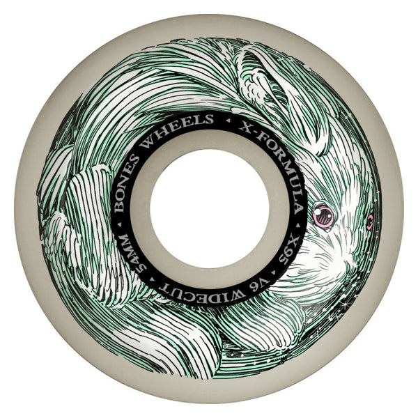BONES Wheels X-Formula 'Money Bunny' 54mm x 34mm V6 Widecut 95A by Bones Wheels